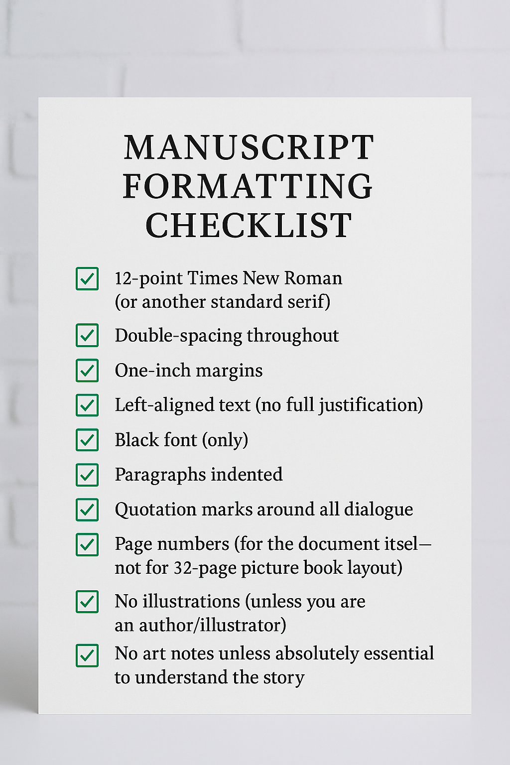Formatting a Picture Book Manuscript the Right Way